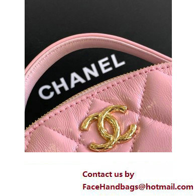 Chanel Calfskin  &  Gold-Tone Metal Chain Bowling Bag AP3586 Pink 2024